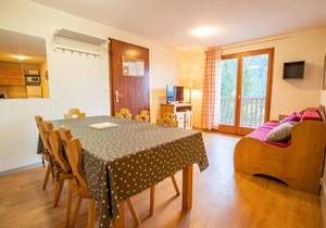 Wifi, 200m from ski slopes, 1st floor, view mountain, balcony, tv, ski locker, 49m², Valfréjus