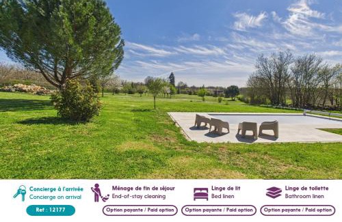 Gabillou House | À la campagne, belle maison pour 8 avec piscine