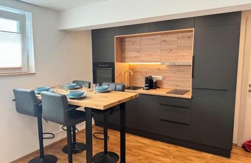 Flintsbach A. Inn Apartment | 1,5-Zimmer, Top ausgestattet, 4 Pers, Souterrain, Self Check-in, Parkplatz, Netflix & Amazon Prime