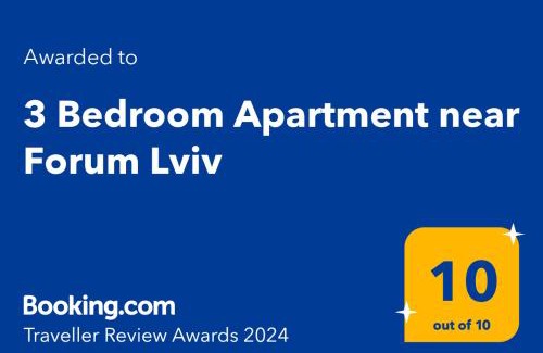 Lviv City Center Apartment | 3 bedroom, 2 bathroom Apartment near Forum Lviv