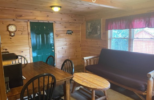 Lejunior Cabin | 3BR, 1 Bath Cabin with hot tub, full kitchen, and living room.
