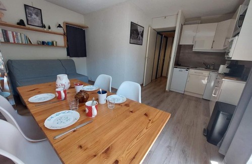 Mont-de-Lans Apartment | 50m from ski slopes, 3rd floor, balcony, tv, ski locker, 29m², Les 2 Alpes