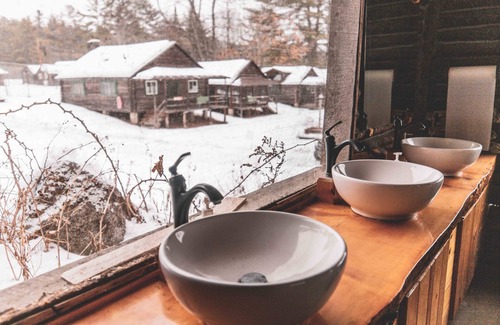 Lyman Cabin | Adirondack Glamping Cabins in All Inclusive Resort on Ogontz Lake