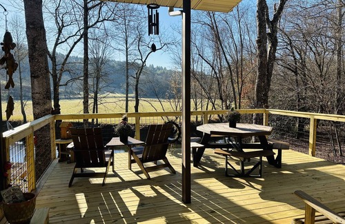Mineral Bluff Cabin | Adorable, cozy, waterfront cabin on the River, fish, kayak, tube from property.