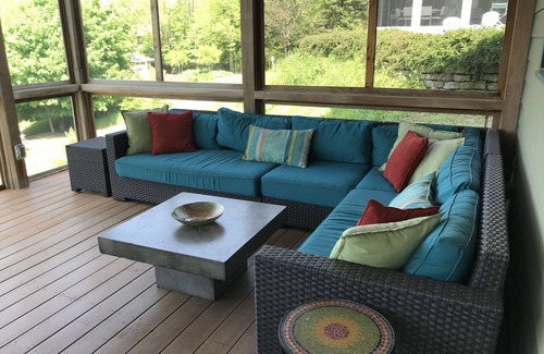 Michiana House | Amazing Lake Views, Beach Access, Hot Tub, Fire Pit, Screened Porch & Game Room