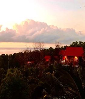Ham Ninh Ski Chalet | Amazing sunrise over wooden house at the East