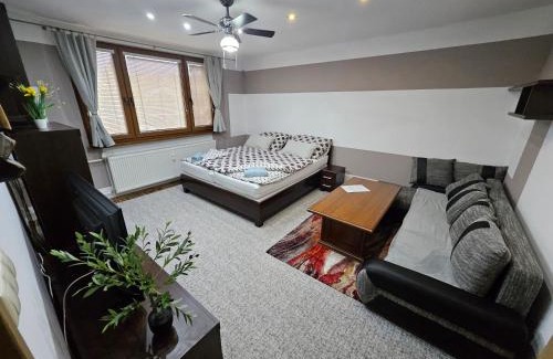 Povazska Bystrica Apartment | APARTMAN WOLF Luxusné priestranné ubytovanie s Výhľadom na hory s Bezplatným Parkovaním Veľkou plochou TV Rýchlym Optickým Internetom Priamo v PB Tichá lokalita Všetko na blízku Vhodné pre Rodinu Skupinu Pracovné cesty aj Turistiku Plne vybavená Kuchyňa