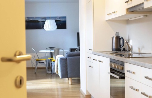 Hinterstoder Apartment | Apartment/Fewo 1, shower and bath, WC - Butchery - Cafe, Apartments & Shop