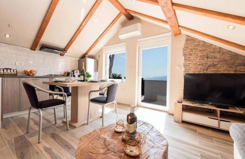 Kastav Apartment | Apartments Bella Vista - One Bedroom Apartment with Sea View