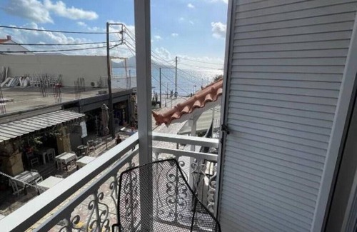 Messinia Apartment | Art Studios Gialova Navarino Maizonette Sea view balcony 5" walk to the beach.