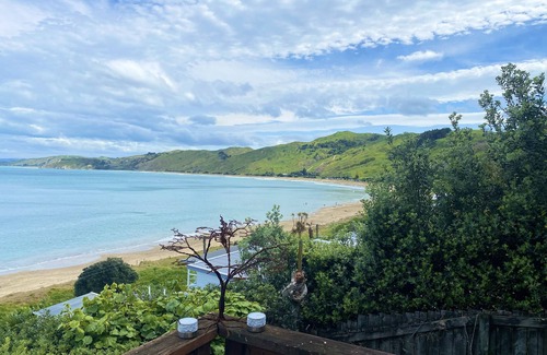 Pouawa House | Artist Magical Hideaway on Makorori Beach. Awesome views and sunsets.