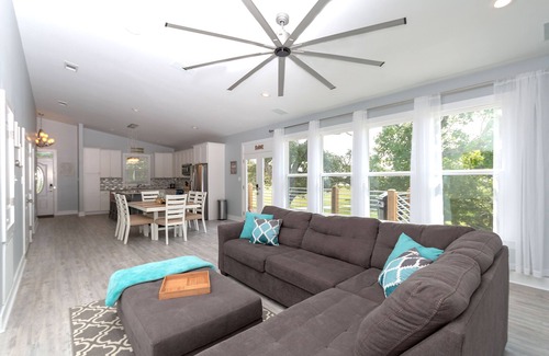 Mississippi City House | Beach house with gorgeous views, private green space, and steps to the beach.