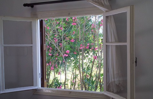 Agios Andreas Villa | Beach Villa. Direct sea access, family friendly, lg veranda, garden, in village.