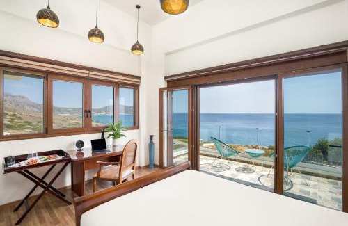 Goudhouros Villa | Beachfront Villa Atalandia with Heated Pool, Gym, BBQ & Office