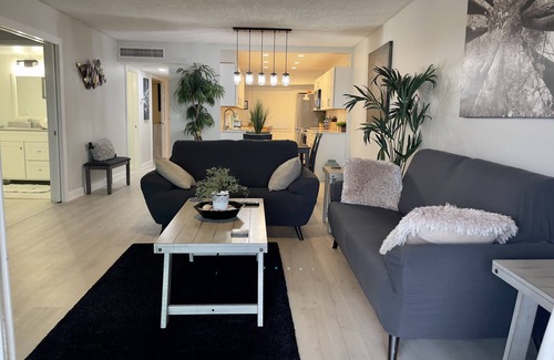 St. Petersburg - Clearwater Condo | Beachside Condo, Furnished, Renovated 2bed/2bath/Balcony kitchen and living room