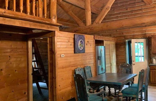 Branch Cabin | Beautiful Log Cabin 11ac. 4 br. 2.5 ba. on snowmobile trails in Manistee forest.