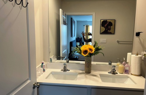 Sicklerville House | Beautiful master bedroom suite w/ King bed and attached bathroom!