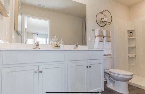Sicklerville House | Beautiful master bedroom suite w/ King bed and attached bathroom!