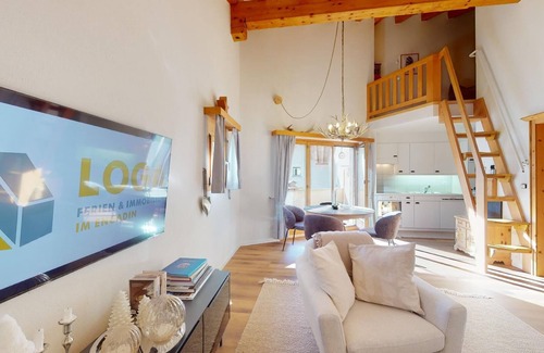 Sils-Maria Apartment | Beautiful, stylishly furnished 2-room flat on the 2nd floor with gallery, 60 m2,