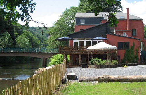 Stoumont Villa | Beautiful waterfront house with heated indoor pool, sauna, terrace.