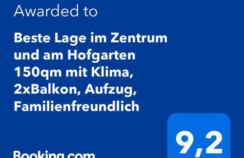 Bayreuth Apartment | Beste Lage im Zentrum und am Hofgarten 150qm mit Klima, 2xBalkon, Aufzug, Familienfreundlich