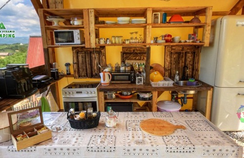 Visoko House | Blue bungalow Bosnian pyramid glamping