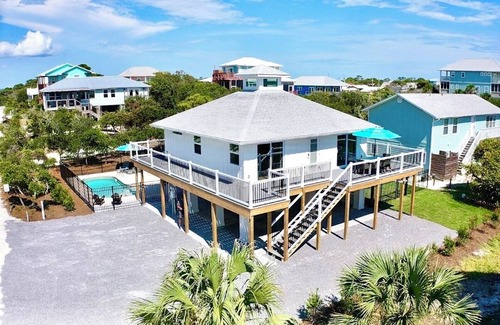 Cape San Blas House | BRAND NEW Pet Considered! Private pool, fenced yards and steps to the beach