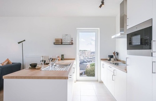 Zeebrugge Apartment | Bright Harbor View Apartment in Zeebrugge