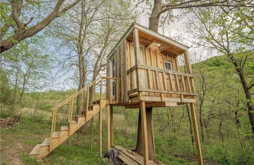 Alma Cabin | Buffalo County Log Cabin w Guesthouse and pool