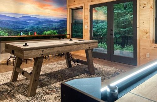 Morganton House | Cabin Getaway Near Atlanta Slide Deck Hot Tub