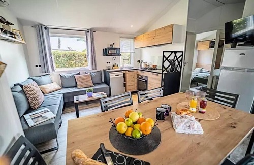 Brem Sur Mer House | Camping L'Océan * - Mobile Home Quattro Premium 5 Rooms 8 People Jacuzzi + Air Conditioning + TV