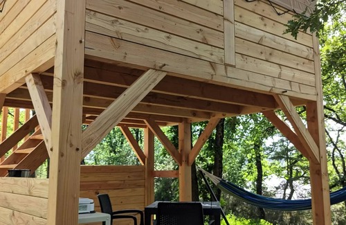Belloc House | Camping le Roc del Rey* - 2-room cabin on stilts for 2 people Without sanitary facilities