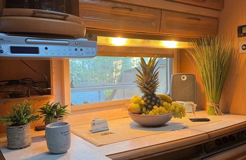 Plaue House | Caravan 'La Pura Vida' with Private Terrace, Shared Garden and Wi-Fi