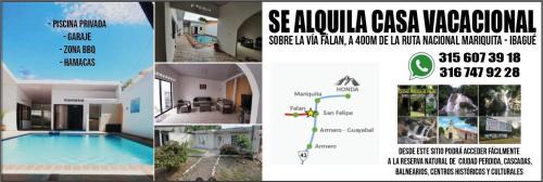 San Sebastian de Mariquita House | Casa piscina