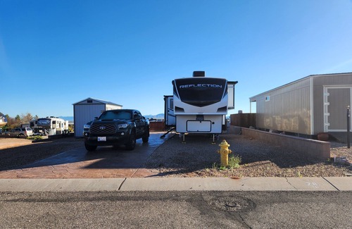 Pomerene House | Charming 2-bedroom RV in Benson with fitness room, AC, pool, club house
