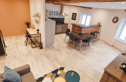 Saint-Just-la-Pendue Apartment | Charming apartment .. in visible stones bright cozy modern in the countryside