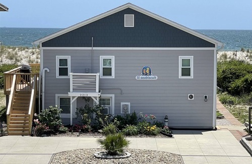 Long Beach House | Charming Beachfront Cottage Awaits You! Direct access to beach off deck/walkway.