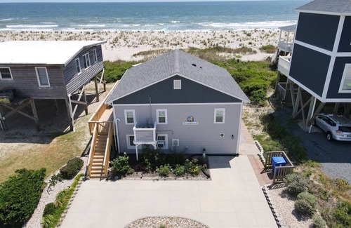 Long Beach House | Charming Beachfront Cottage Awaits You! Direct access to beach off deck/walkway.