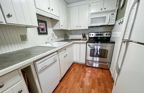Stratton Mountain Condo | Charming dog-friendly condo with balcony, full kitchen, & washer/dryer