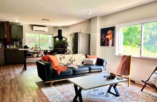 Alexander House | Chic Barndo Chalet Above French Broad River- Pano Mountain Views on 13 Acresn