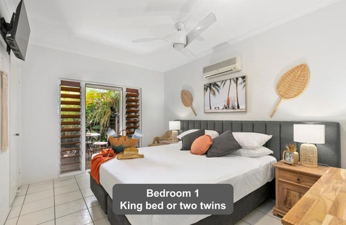 Palm Cove House | Coconut Blue - Private Heated Pool, Walk to Beach, Restaurants & Shops, Tropical Courtyard Shower