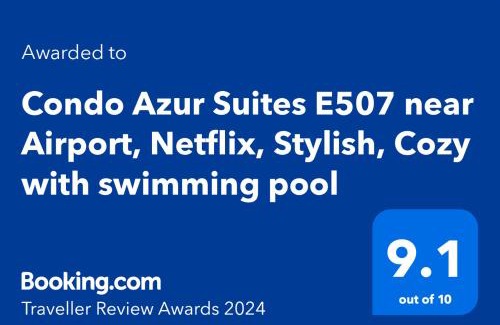 Mactan Export Processing Zone Apartment | Condo Azur Suites E507 near Airport, Netflix, Stylish, Cozy with swimming pool