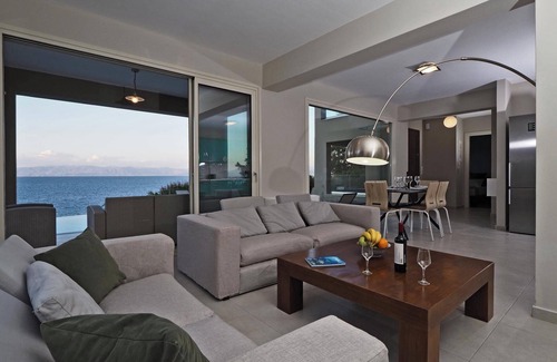 Notos Villa | Contemporary Seafront Villa, A/C, Private Pool, Amazing Views - Walking Distance to Beach & Tavernas