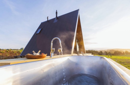 Hurunui District Cabin | Cozy A Frame Cabin located on a working sheep and beef farm with hot tub