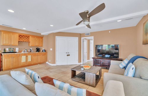 Sand Section Apartment | Cozy Beach Living with Large Patio & Garage Parking - Sleeps 4