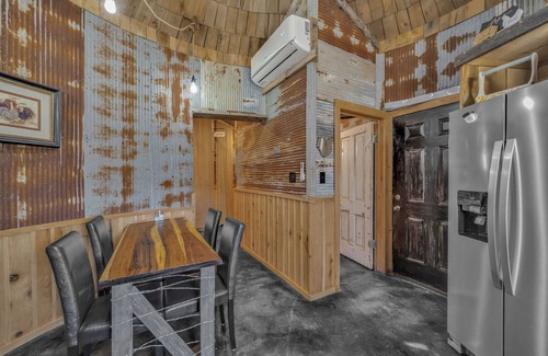 Pineville Cabin | Cozy cabin in charming Pineville with hot tub, 180" movie screen, WiFi, AC