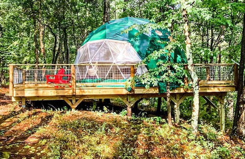 Wallkill House | Cozy Geo-Dome with Heat/AC on Private Hiking paradise in Gunks.