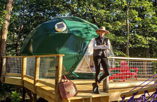Wallkill House | Cozy Geo-Dome with Heat/AC on Private Hiking paradise in Gunks.