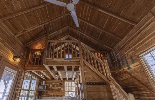 Cassopolis Cabin | Cozy Lakeside Log Cabin on Stone Lake w/50 Wooded Acres & Trails.