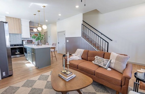 Brookline Station House | Cozy Townhome Stay by Trails, River & Greens